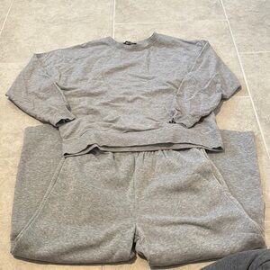 Gray Sweatshirt and Sweatpants Set
